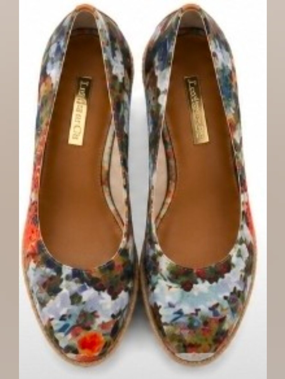 Louise et Cie Floral Espadrille Wedge Pumps Women's Size 9M Colorful Canvas Shoe